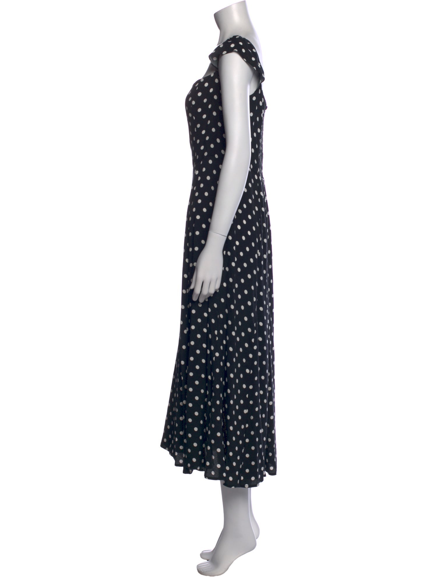 Reformation Polka Dot Print Long Dress
