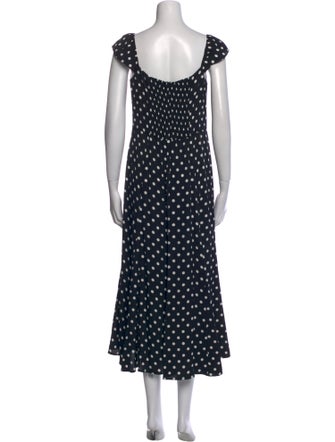 Reformation Polka Dot Print Long Dress
