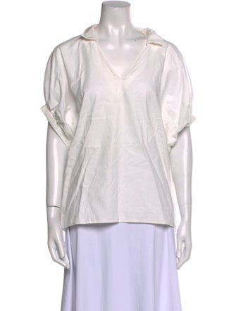 Reformation V-Neck Short Sleeve Blouse