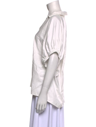 Reformation V-Neck Short Sleeve Blouse