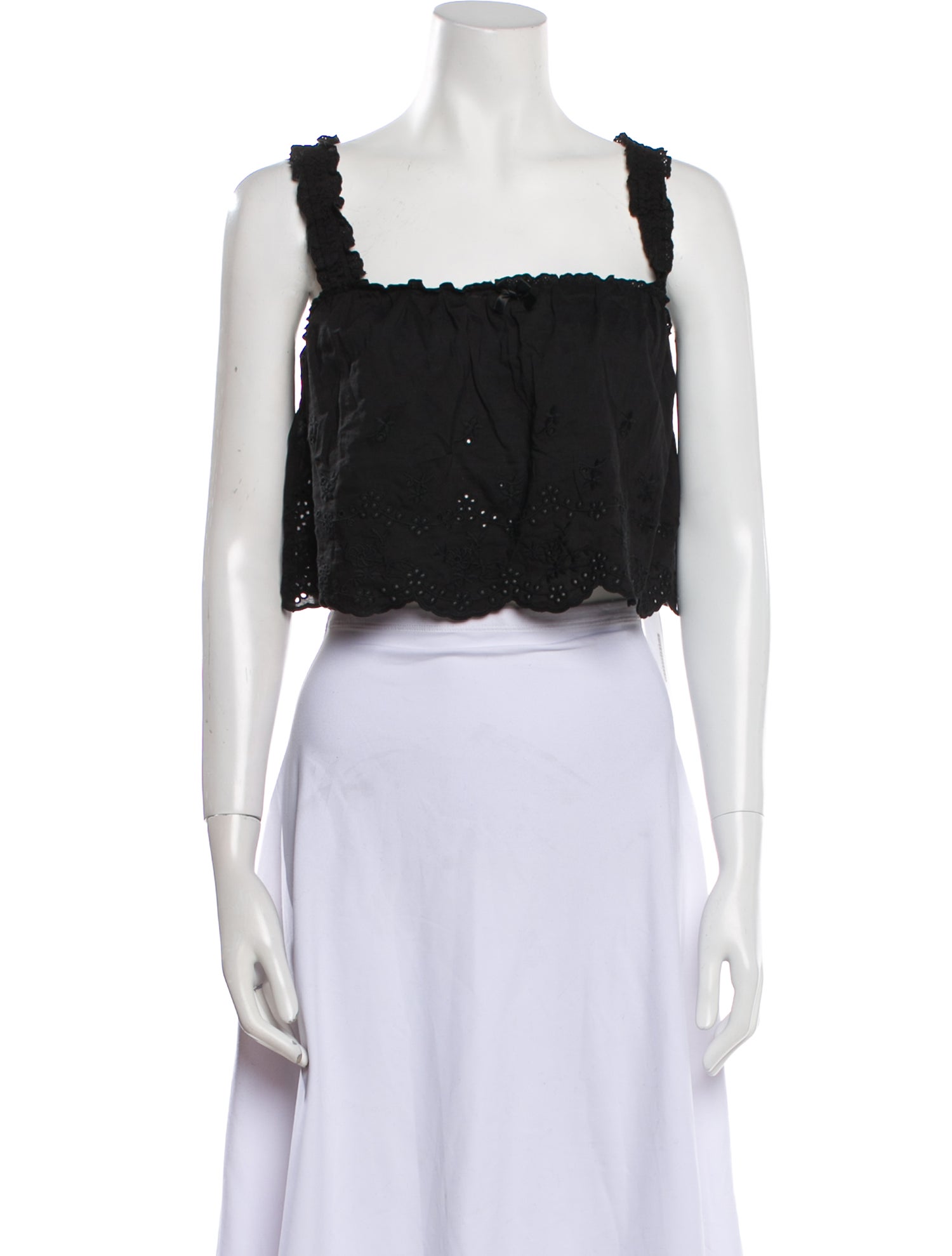 Reformation Linen Square Neckline Crop Top