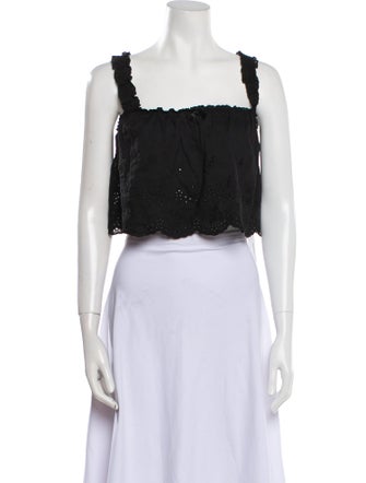 Reformation Linen Square Neckline Crop Top