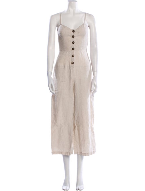 Reformation Linen V-Neck Jumpsuit