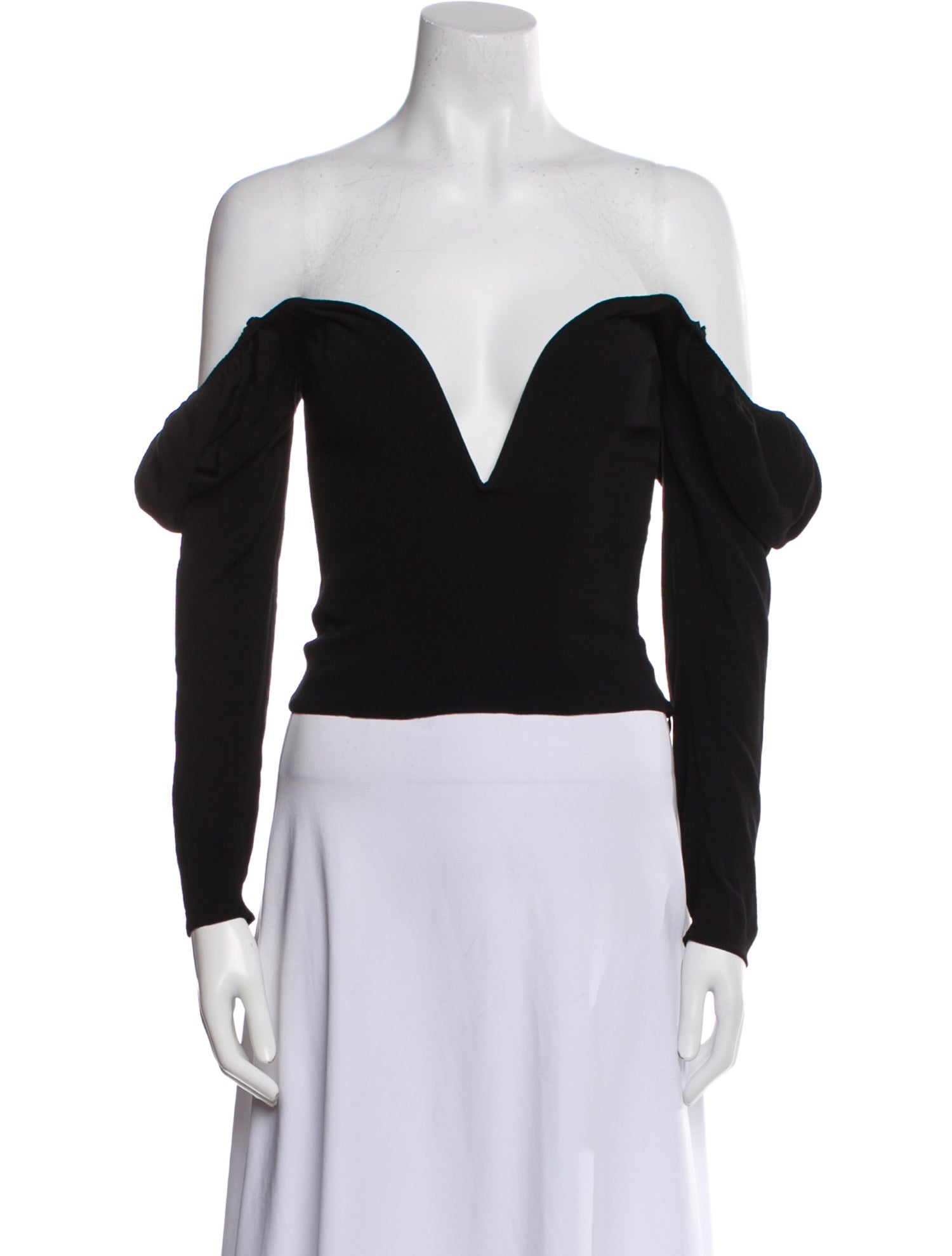 Reformation Off-The-Shoulder Long Sleeve Crop Top