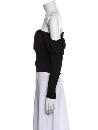 Reformation Off-The-Shoulder Long Sleeve Crop Top