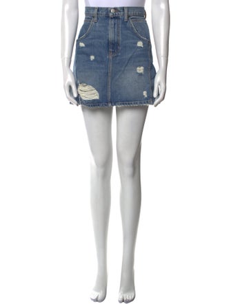 Reformation Distressed Accents Mini Skirt
