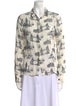 Reformation Printed Long Sleeve Button-Up Top