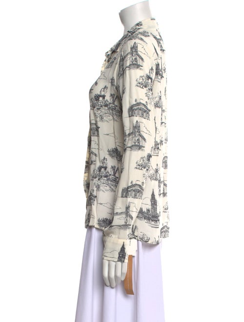 Reformation Printed Long Sleeve Button-Up Top