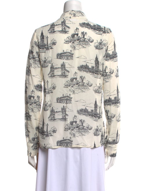 Reformation Printed Long Sleeve Button-Up Top