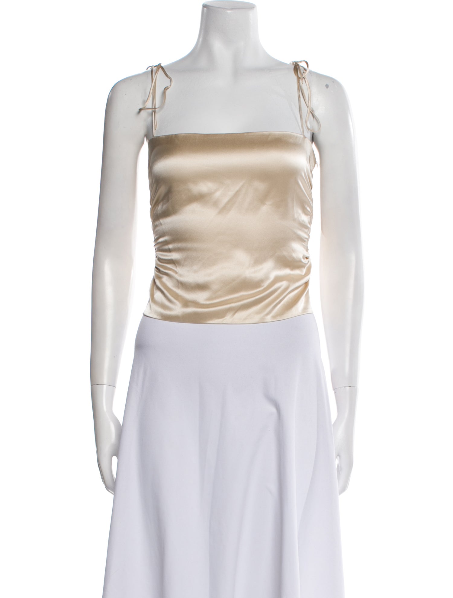 Reformation Silk Square Neckline Crop Top