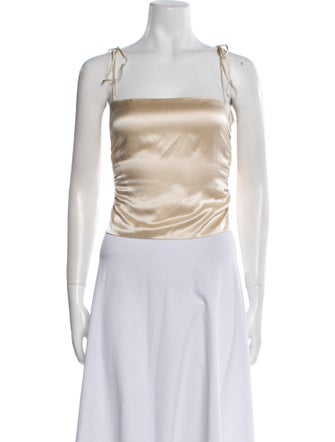 Reformation Silk Square Neckline Crop Top