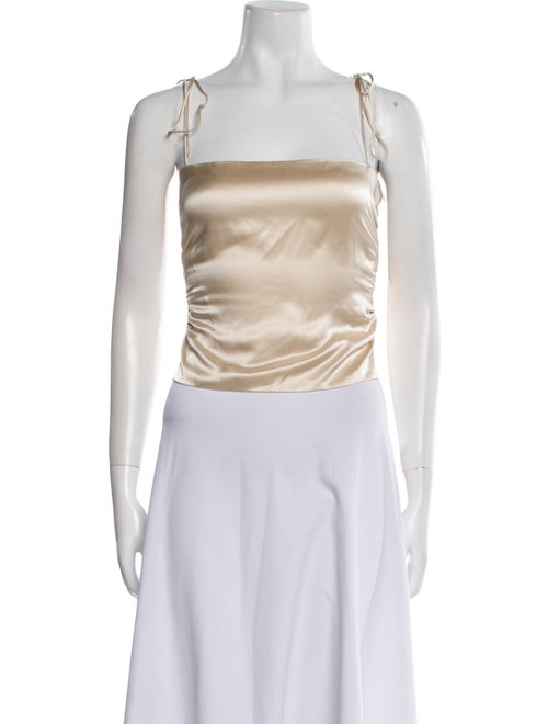 Reformation Silk Square Neckline Crop Top