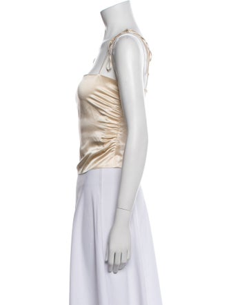 Reformation Silk Square Neckline Crop Top