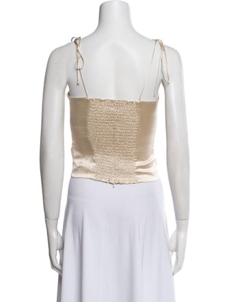 Reformation Silk Square Neckline Crop Top
