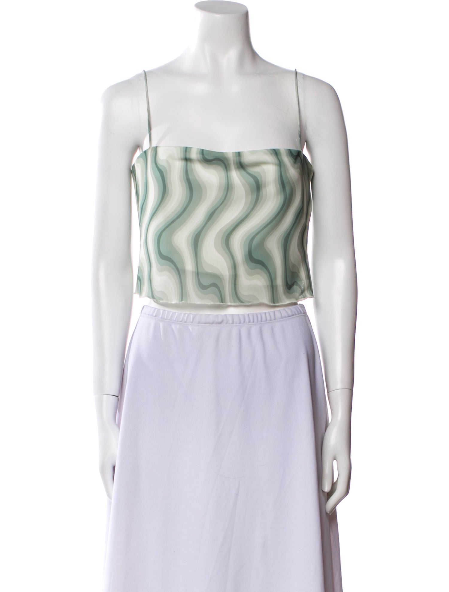 Reformation Printed Square Neckline Crop Top