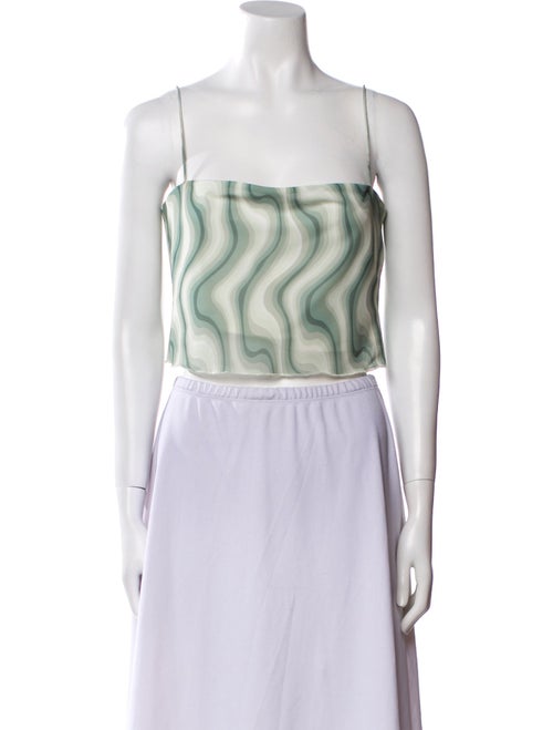 Reformation Printed Square Neckline Crop Top