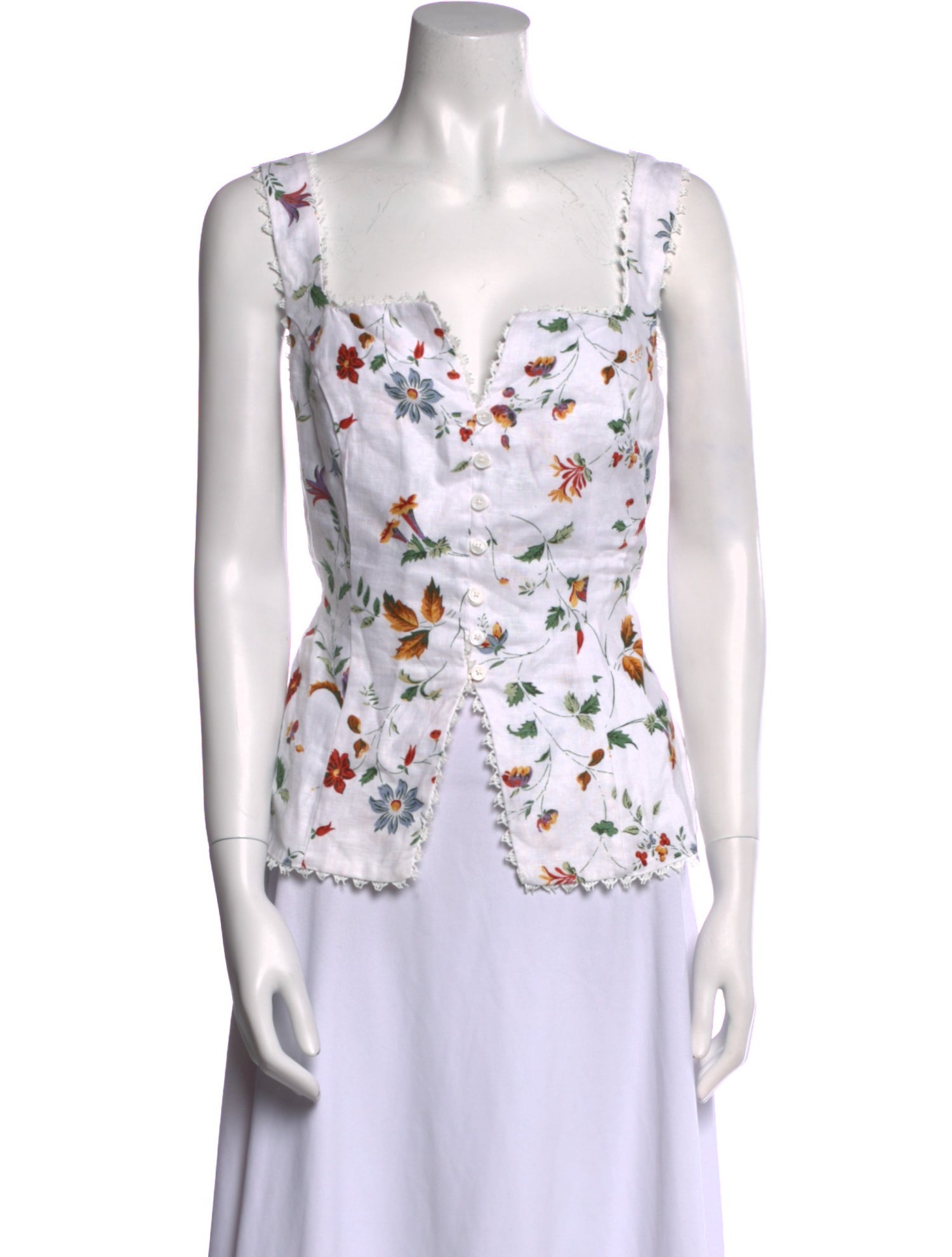 Reformation Linen Floral Print Top w/ Tags