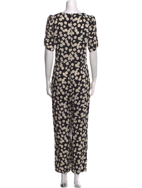 Reformation Floral Print V-Neck Jumpsuit