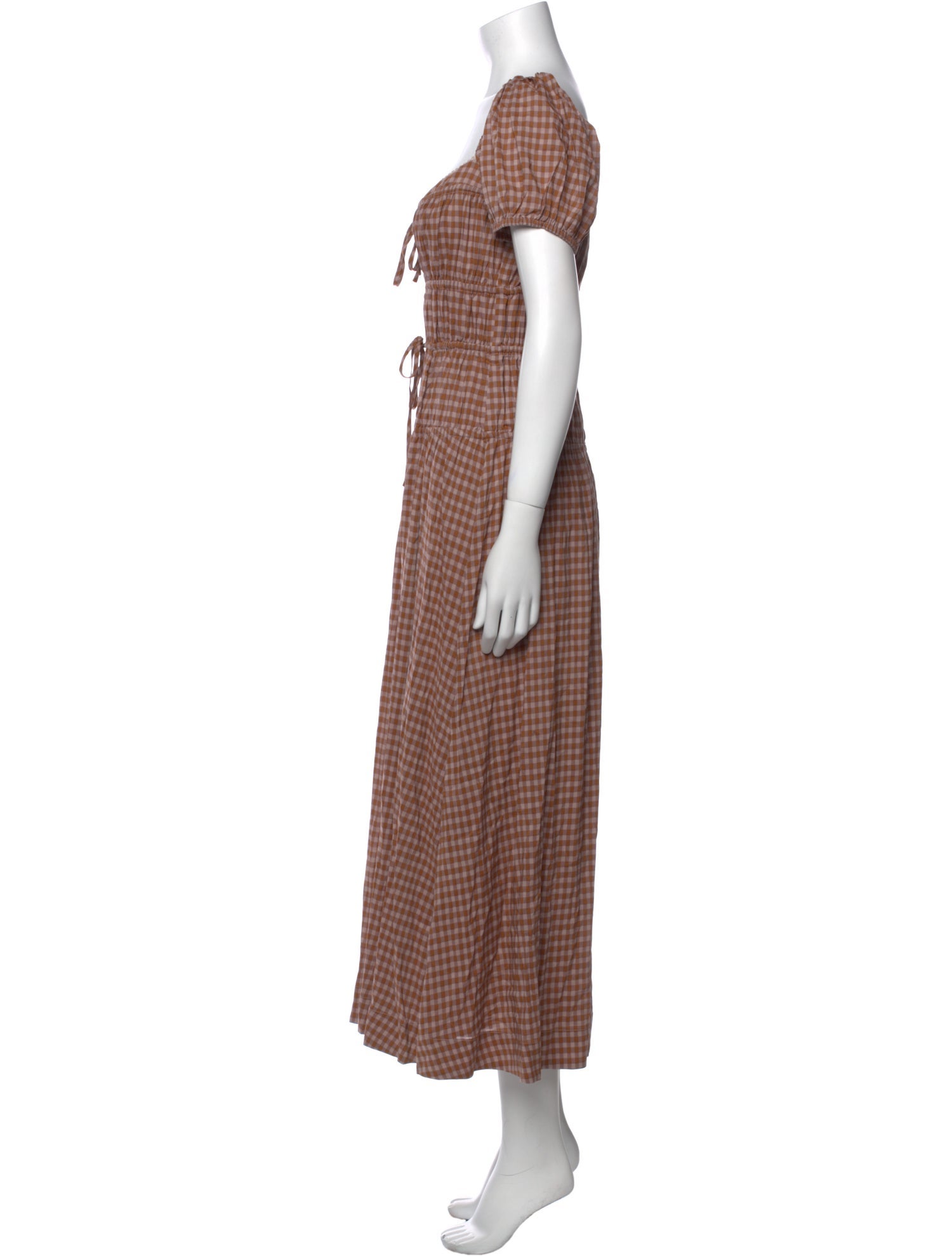 Reformation Plaid Print Long Dress