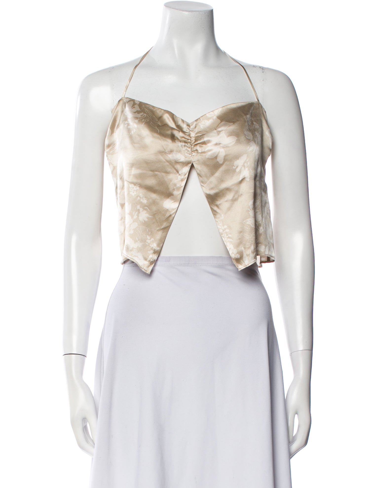 Reformation Silk Halterneck Crop Top