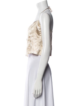 Reformation Silk Halterneck Crop Top