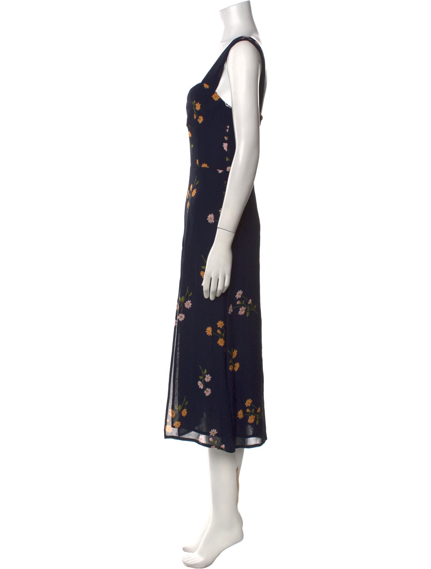 Reformation Floral Print Midi Length Dress w/ Tags