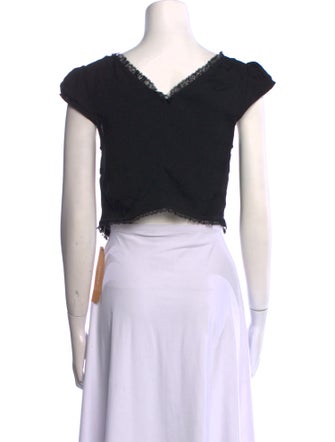 Reformation Square Neckline Short Sleeve Crop Top
