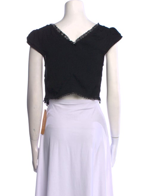 Reformation Square Neckline Short Sleeve Crop Top