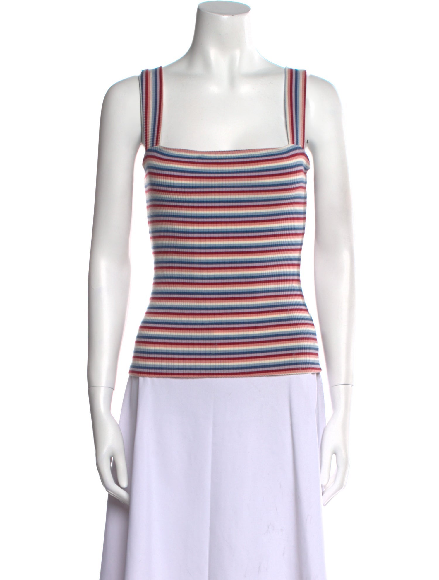 Reformation Striped Square Neckline Top