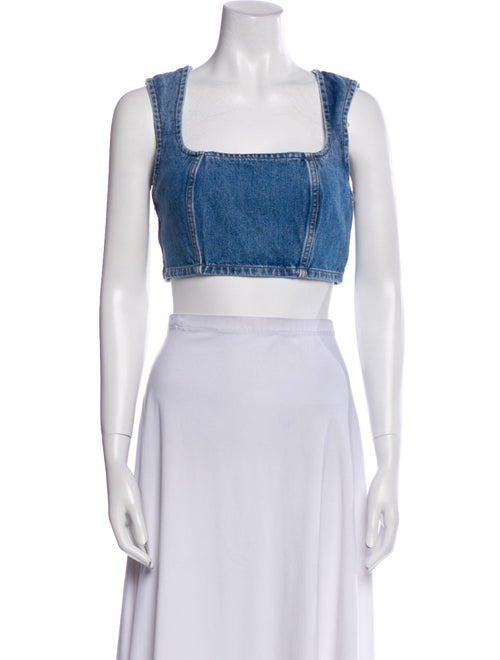 Reformation Square Neckline Sleeveless Crop Top