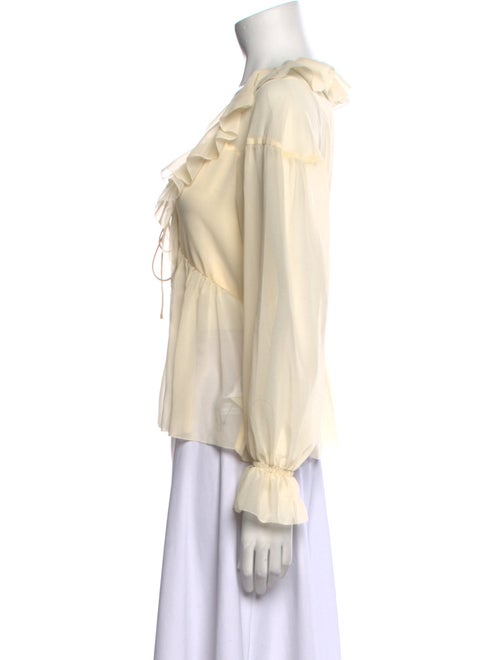 Reformation V-Neck Long Sleeve Blouse