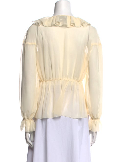 Reformation V-Neck Long Sleeve Blouse