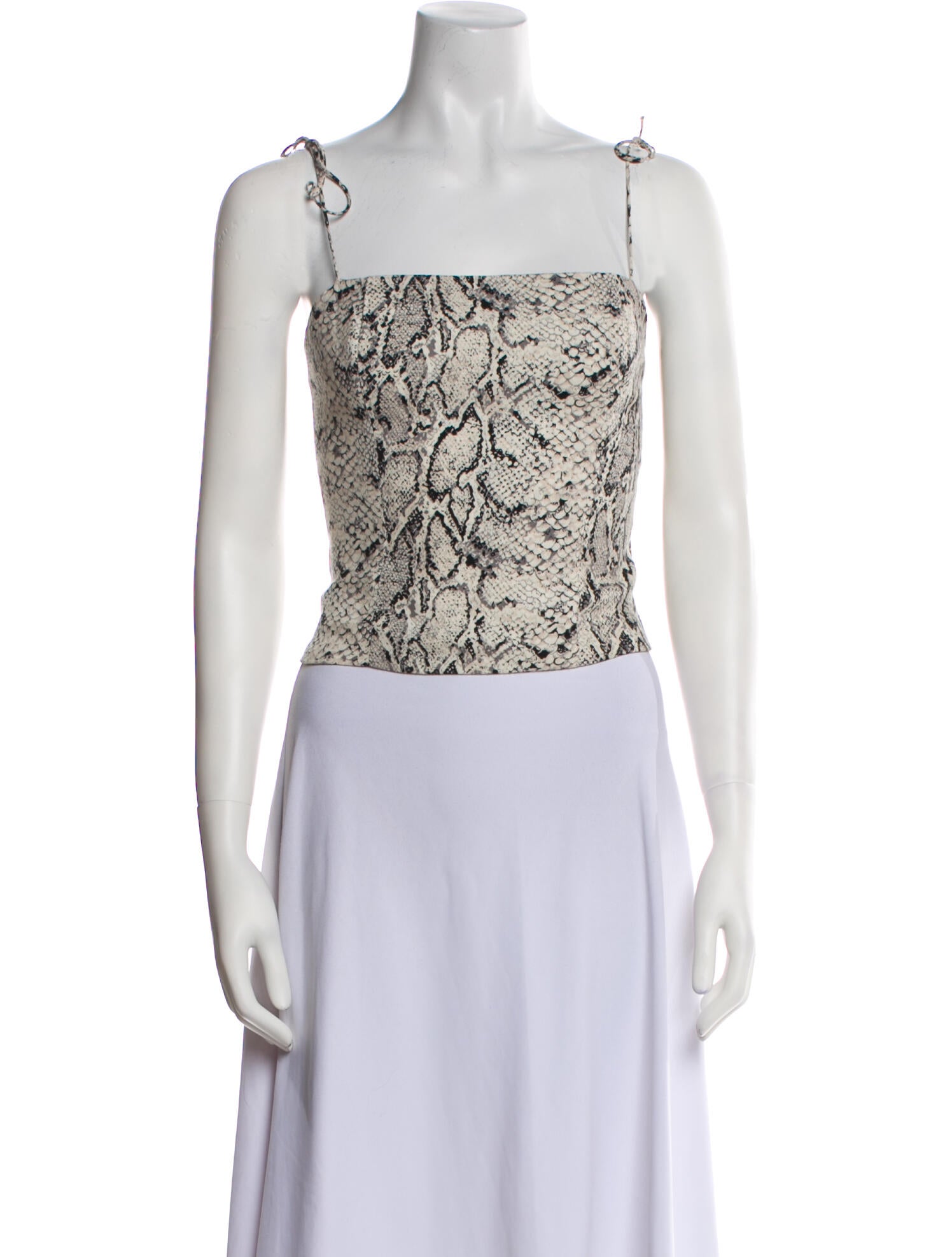 Reformation Animal Print Square Neckline Crop Top