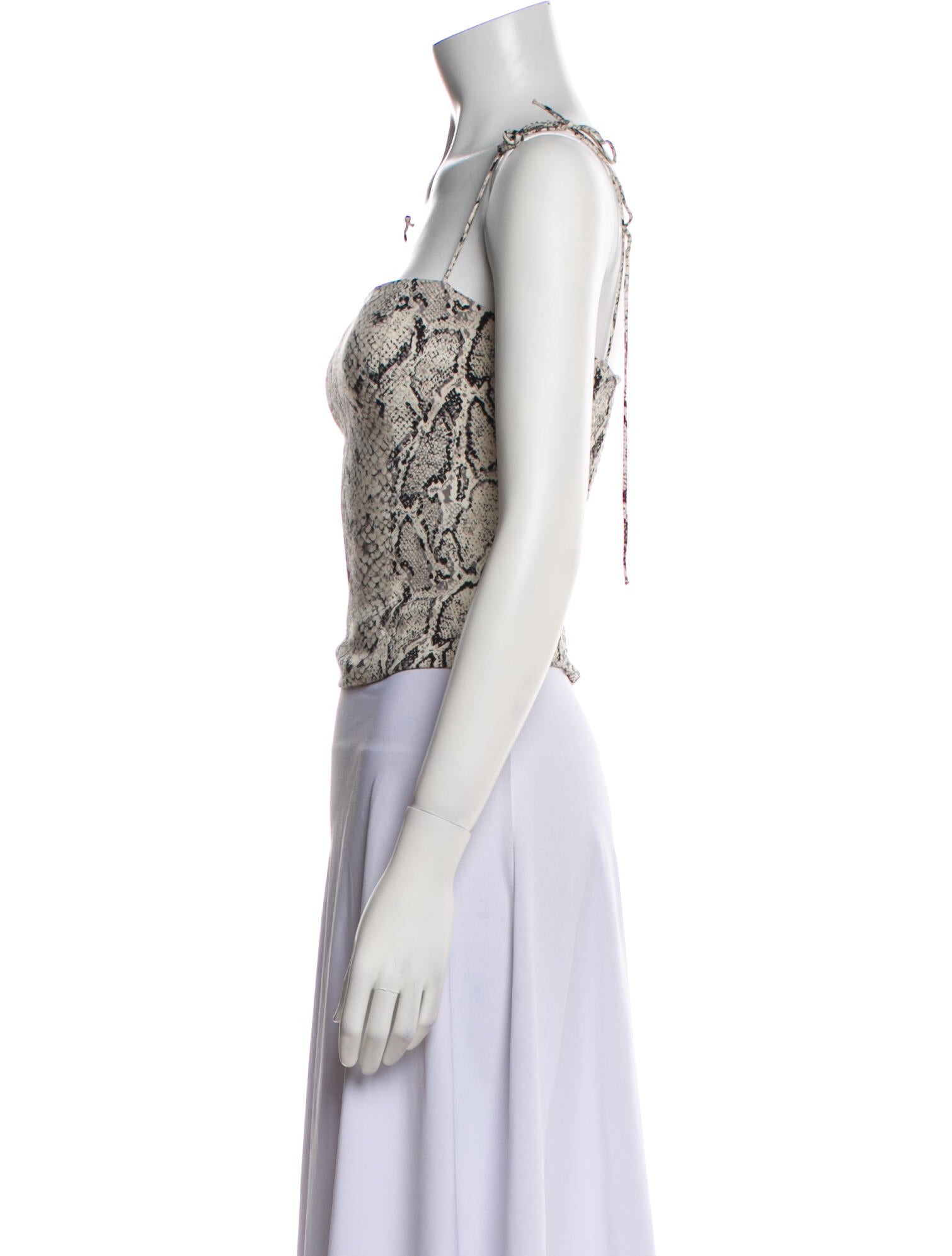 Reformation Animal Print Square Neckline Crop Top