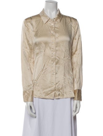 Reformation Silk Long Sleeve Button-Up Top
