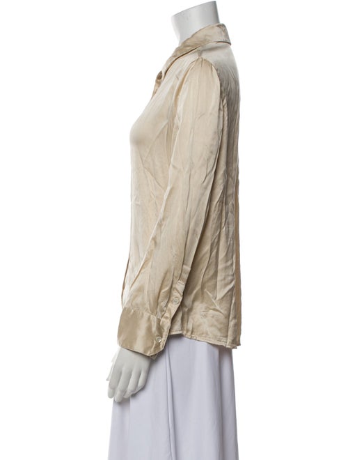 Reformation Silk Long Sleeve Button-Up Top