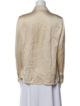 Reformation Silk Long Sleeve Button-Up Top