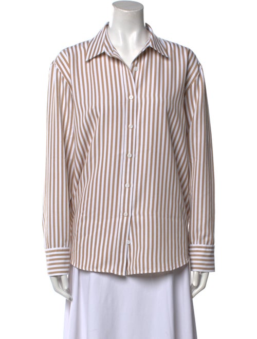 Reformation Striped Long Sleeve Button-Up Top