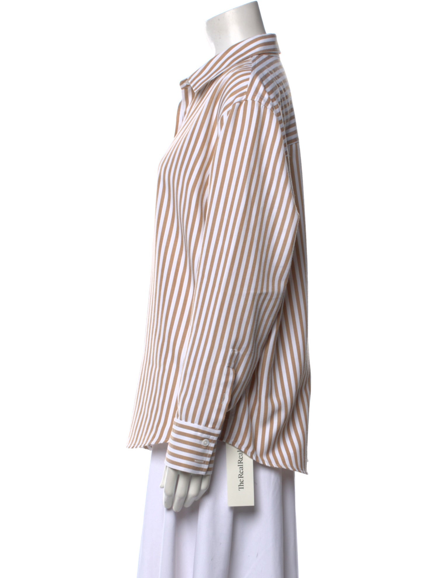 Reformation Striped Long Sleeve Button-Up Top