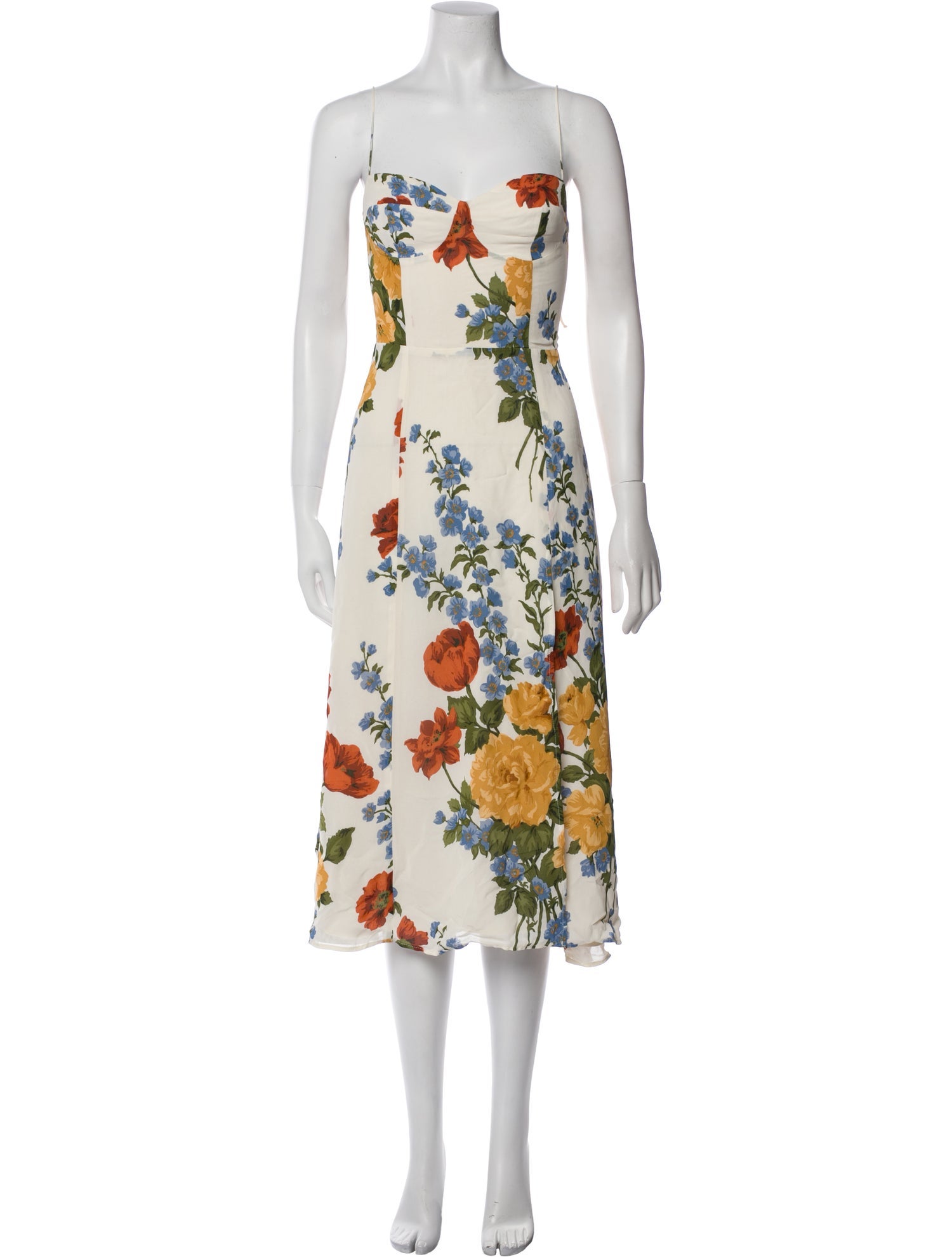 Reformation Floral Print Midi Length Dress