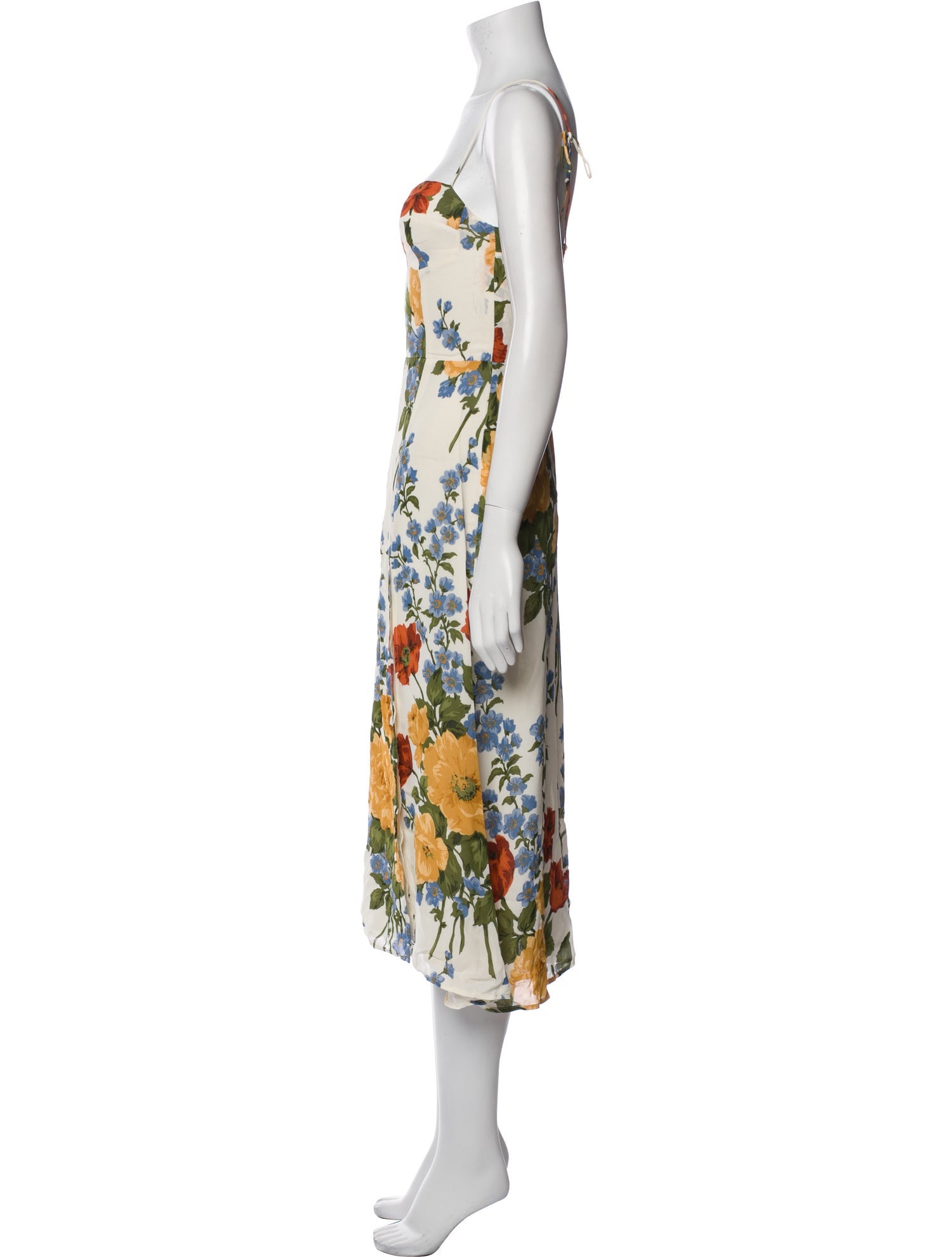 Reformation Floral Print Midi Length Dress