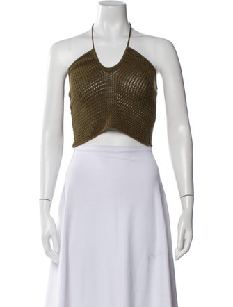 Reformation Halterneck Sleeveless Crop Top