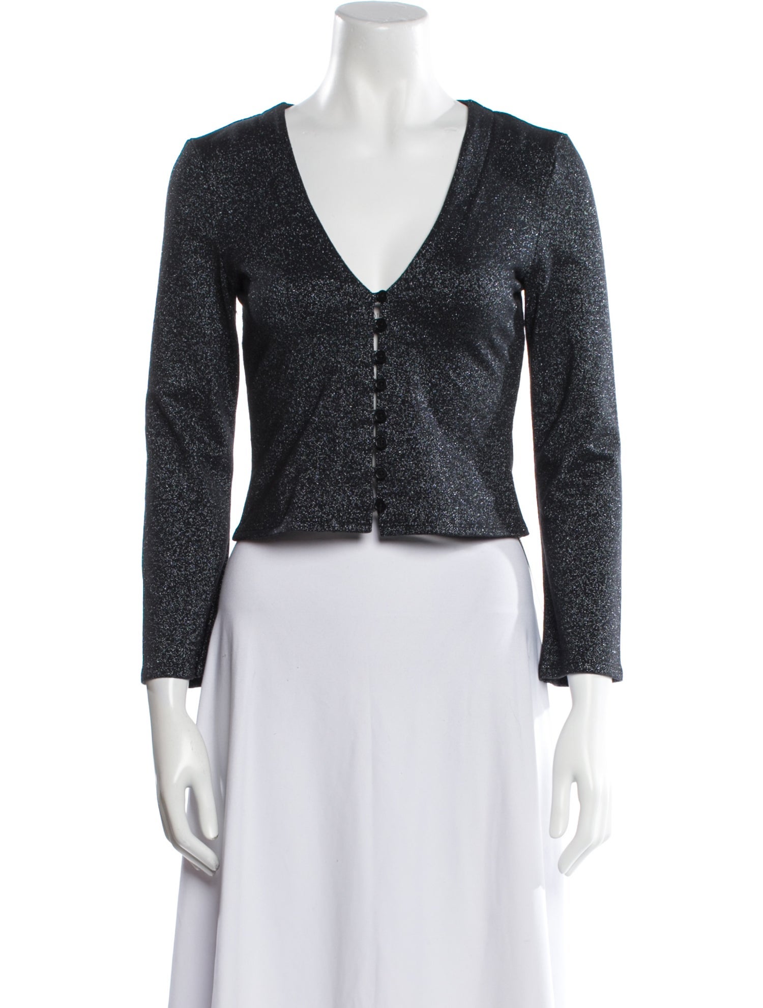 Reformation V-Neck Long Sleeve Crop Top