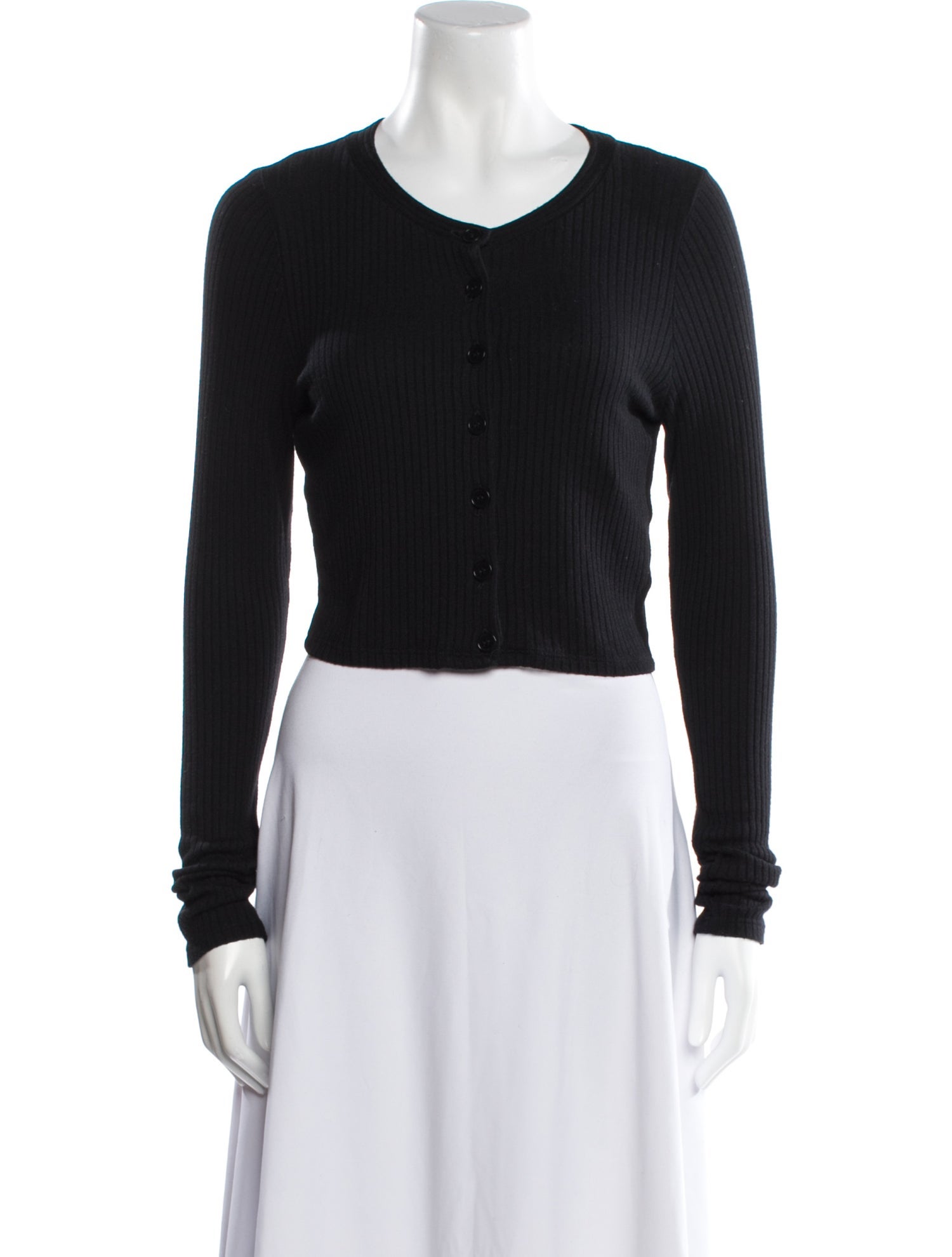 Reformation Scoop Neck Long Sleeve Crop Top