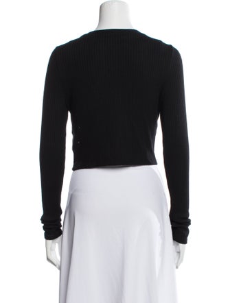 Reformation Scoop Neck Long Sleeve Crop Top