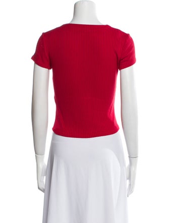 Reformation V-Neck Short Sleeve Crop Top