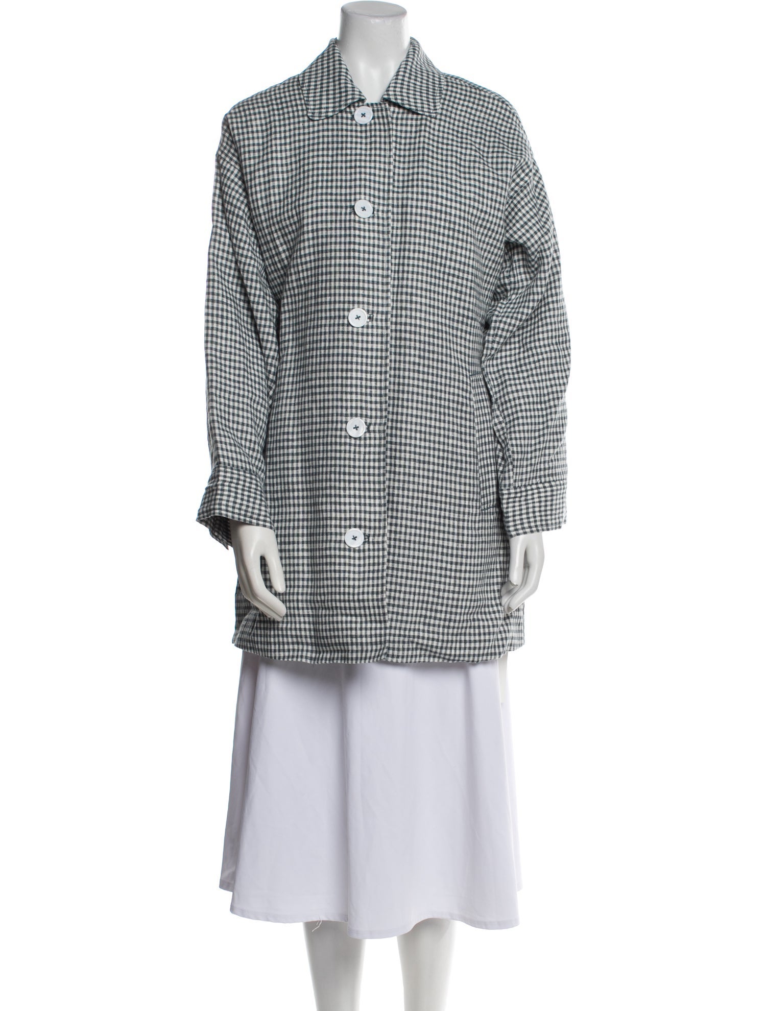 Reformation Linen Plaid Print Jacket