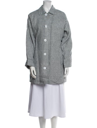 Reformation Linen Plaid Print Jacket