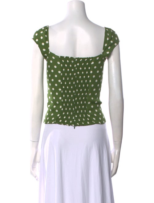 Reformation Polka Dot Print Square Neckline Crop Top