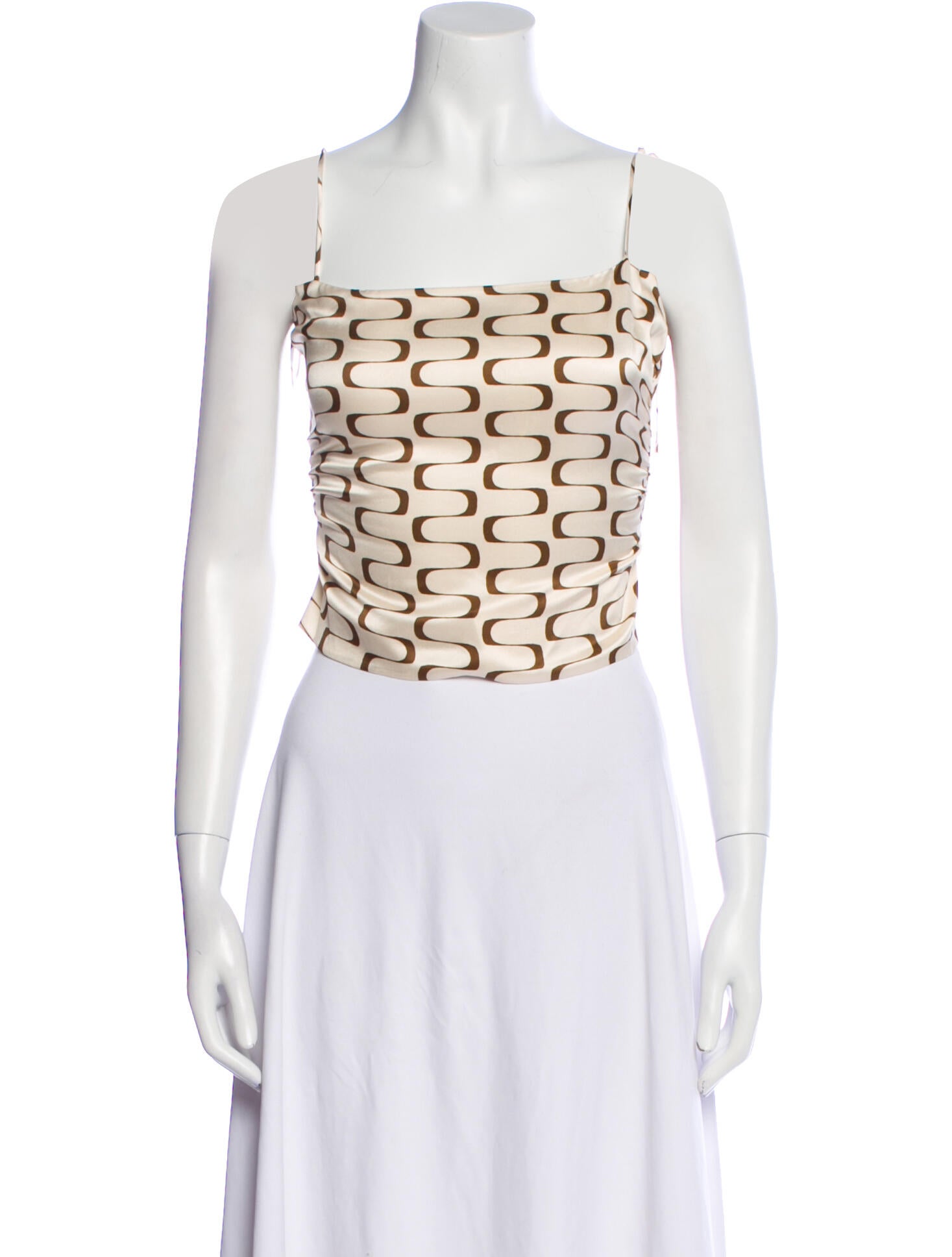 Reformation Silk Printed Crop Top